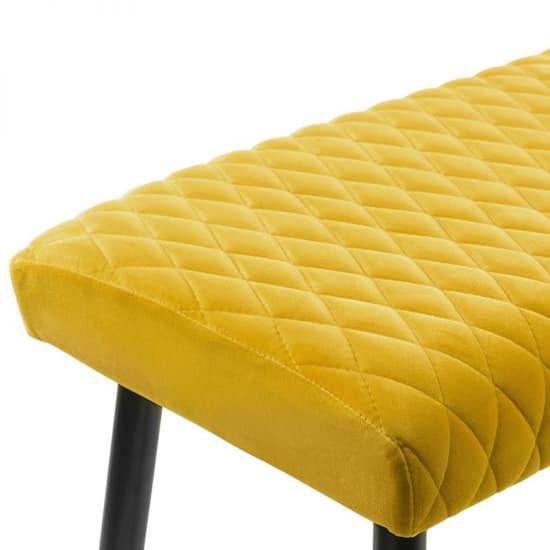 Lakia Low Velvet Upholstered Dining Bench In Mustard_3