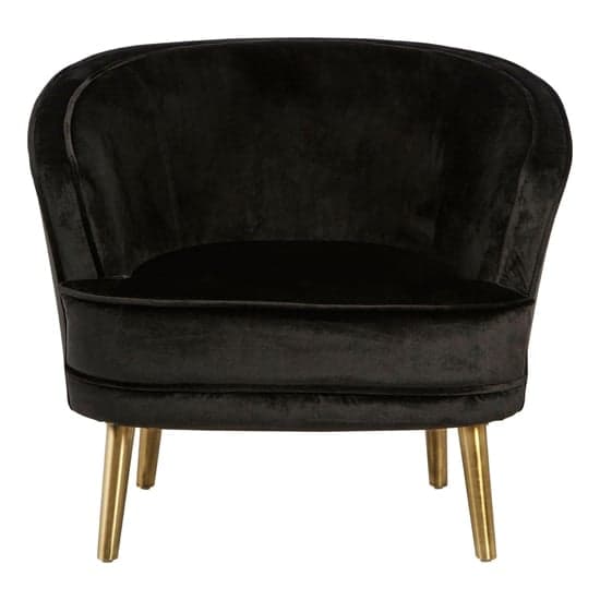 Luxury Round Upholstered Velvet Armchair In Black_2