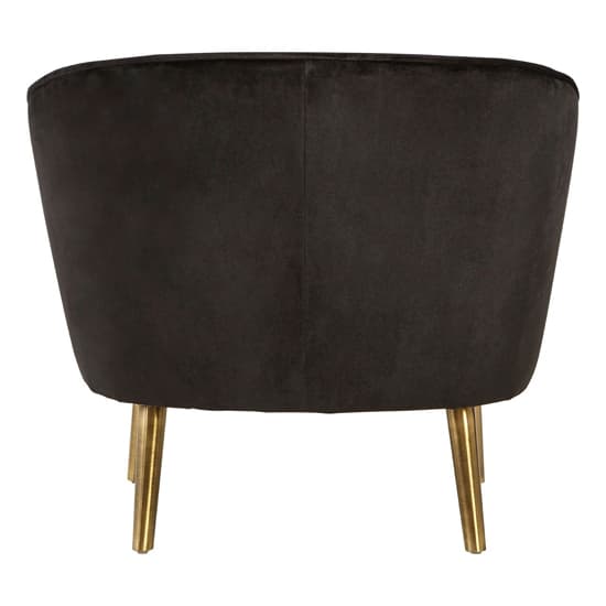 Luxury Round Upholstered Velvet Armchair In Black_4