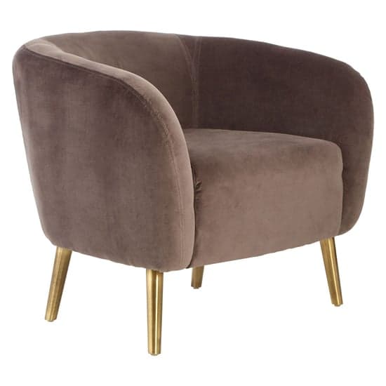Luxury Round Upholstered Velvet Armchair In Grey_1