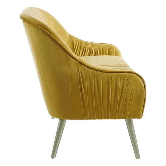 Luxury Upholstered Velvet 2 Seater Sofa In Mustard_4