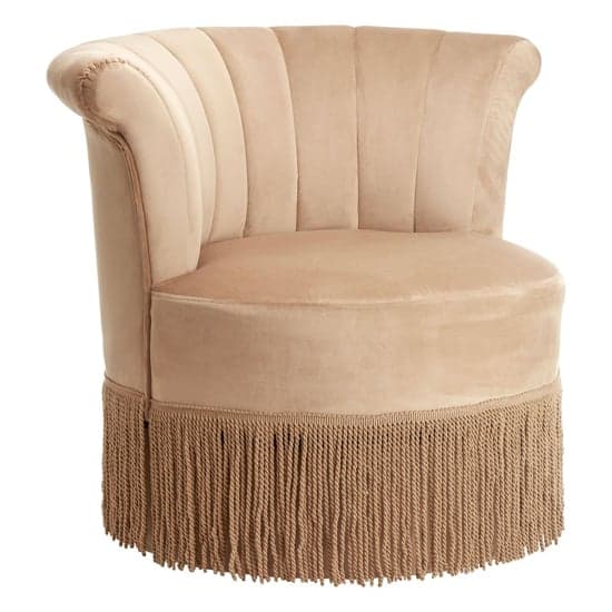 Luxury Velvet Swivel Bedroom Chair In Cream_2