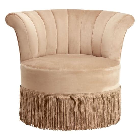 Luxury Velvet Swivel Bedroom Chair In Cream_3