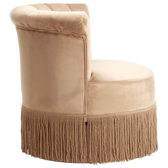 Luxury Velvet Swivel Bedroom Chair In Cream_5