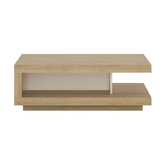 Lyco Wooden Coffee Table In Riviera Oak And White High Gloss_2