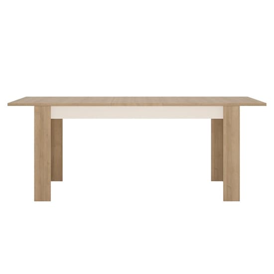Lyco Large Extending Wooden Dining Table In Oak White Gloss_2