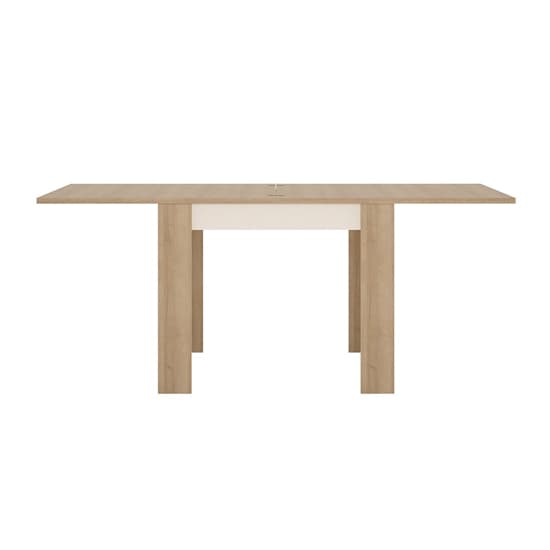 Lyco Small Extending Wooden Dining Table In Oak White Gloss_2