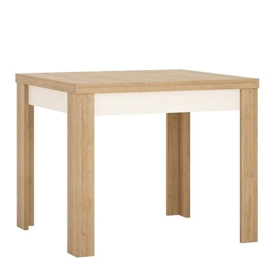 Lyco Small Extending Wooden Dining Table In Oak White Gloss