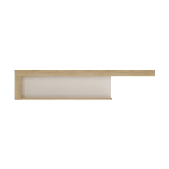 Lyco Medium Wooden Wall Shelf In Riviera Oak And White Gloss_2