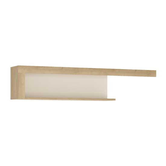 Lyco Medium Wooden Wall Shelf In Riviera Oak And White Gloss_1