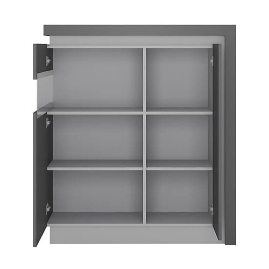 Lyco Gloss Display Cabinet Left In Platinum Light Grey And LED_2