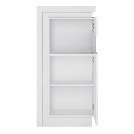 Lyco High Gloss Narrow Display Cabinet Right In White With LED_2