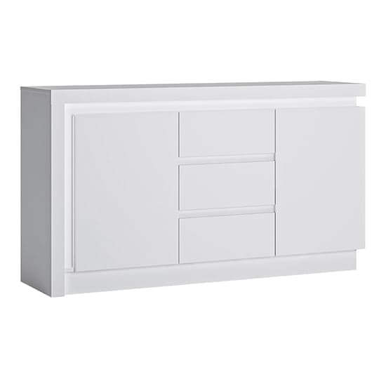 Lyco High Gloss Sideboard 2 Doors 3 Drawers In White With LED_2