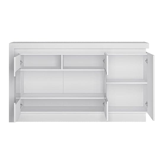 Lyco High Gloss Sideboard Glazed 3 Doors In White With LED_2