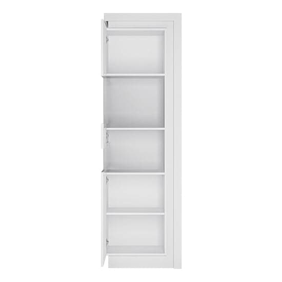 Lyco High Gloss Tall Display Cabinet Left In White With LED_2
