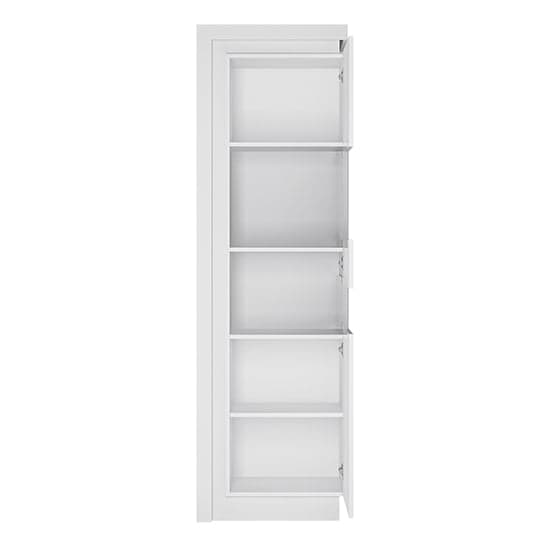 Lyco High Gloss Tall Display Cabinet Right In White With LED_2