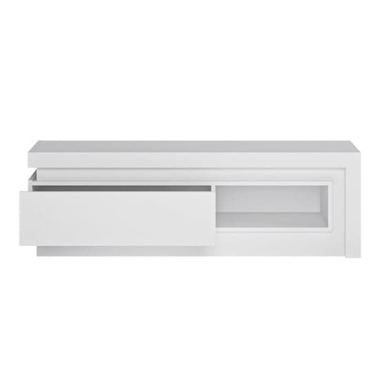 Lyco White High Gloss TV Stand With 1 Drawer_2