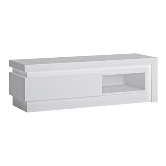 Lyco White High Gloss TV Stand With 1 Drawer