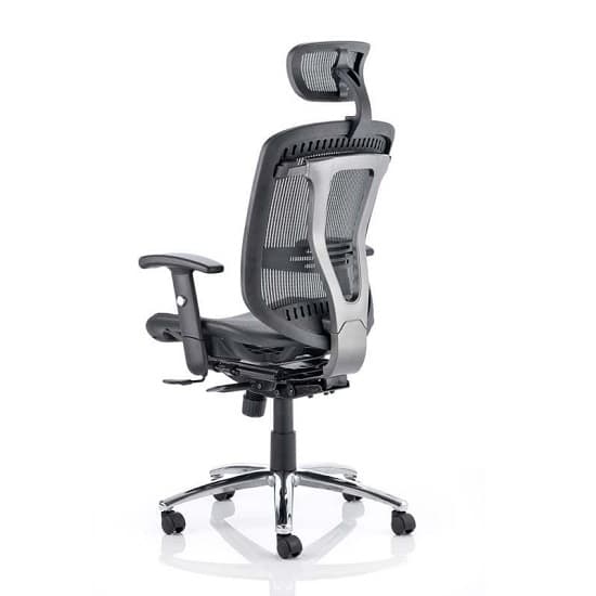 Lydock Mesh Executive Chair In Black With Headrest_2