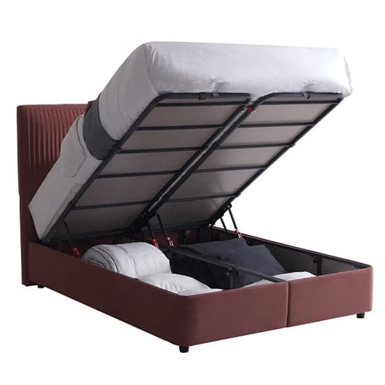 Lyla Velvet Upholstered Storage Double Bed In Blush_2
