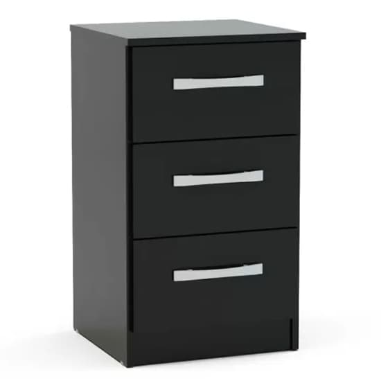 Lynn High Gloss Bedside In Black Furniture in Fashion