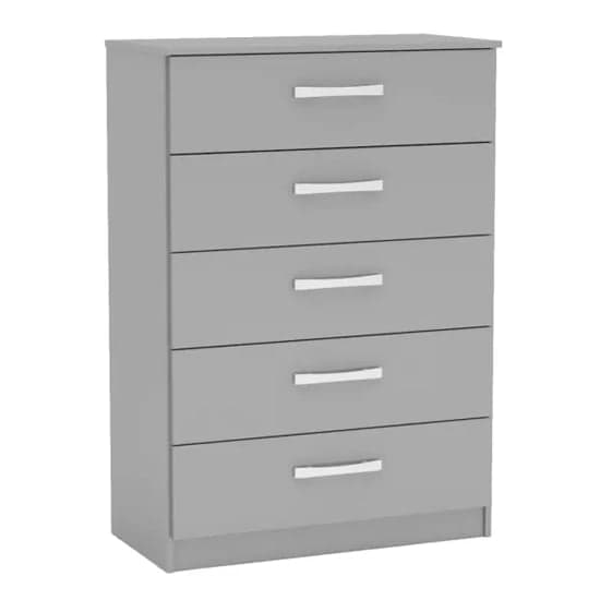 Lynn High Gloss Chest Of 5 Drawers In Grey_2