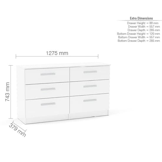 Lynn High Gloss Chest Of 6 Drawers In White_2