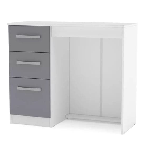 Lynn High Gloss Dressing Table With 3 Drawers In Grey And White_2