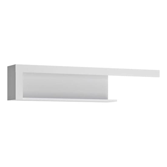 Lyco 130cm High Gloss Wall Shelf In White_1