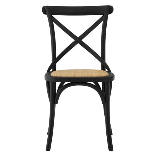 Lyox Black Wooden Dining Chairs With Weave Seat In Pair_2