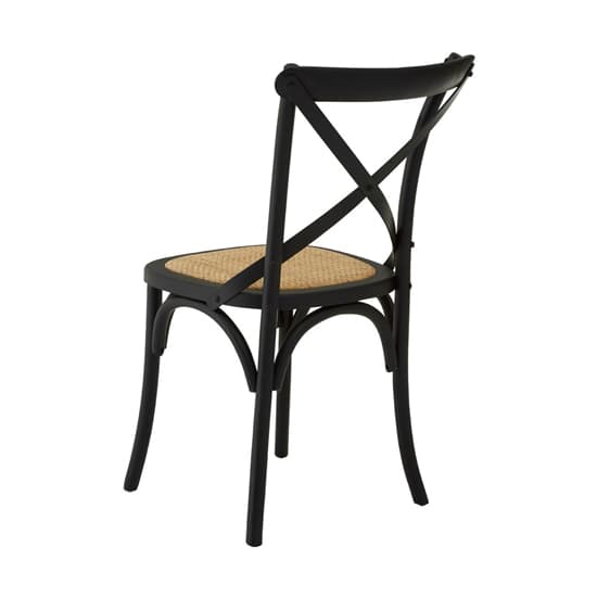 Lyox Black Wooden Dining Chairs With Weave Seat In Pair_4