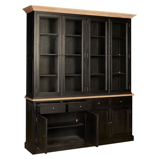 Lyox Wooden 8 Doors 4 Drawers Display Cabinet In Black_4