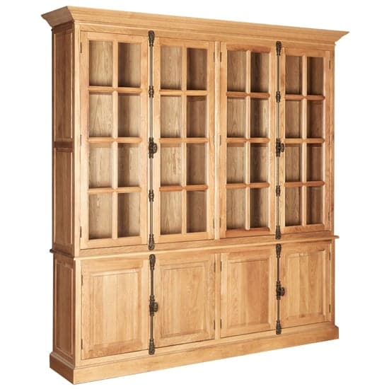 Lyox Wooden Display Cabinet With 6 Upper Shelves In Natural_1