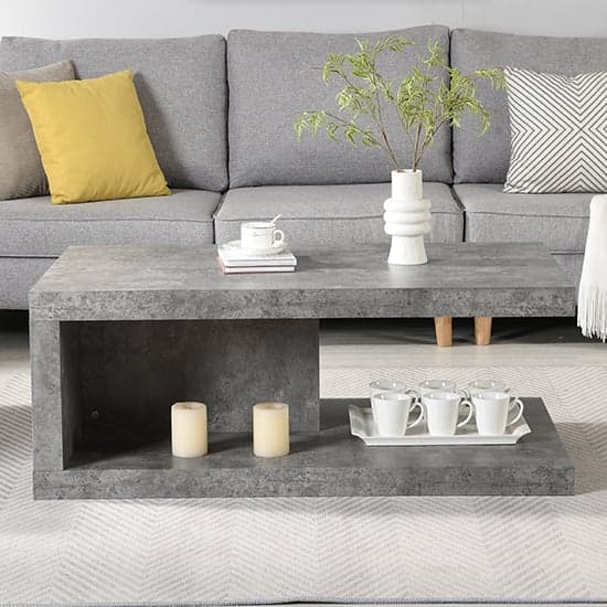 Lyra Wooden Coffee Table In Concrete Effect_2