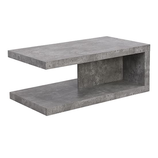 Lyra Wooden Coffee Table In Concrete Effect Furniture in Fashion