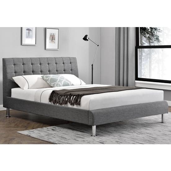 Lyrica Fabric Double Bed In Charcoal_1