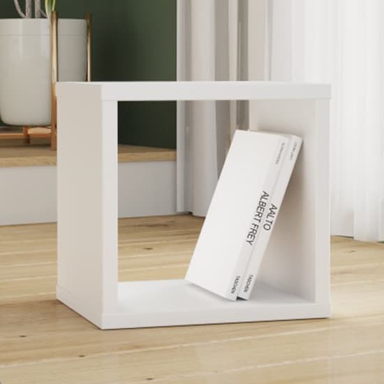 Mabon High Gloss Bookshelf In White_1