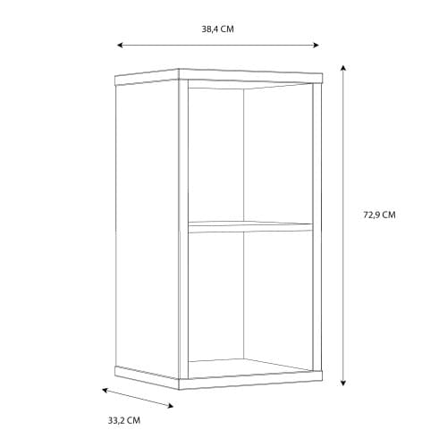 Mabon High Gloss Bookcase With 1 Shelf In White_6