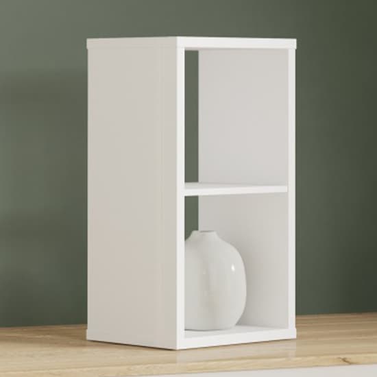 Mabon High Gloss Bookcase With 1 Shelf In White_1