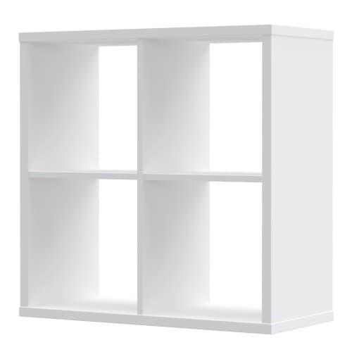 Mabon High Gloss Bookcase With 4 Open Cubes In White_4