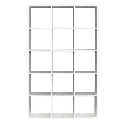 Mabon Wooden Bookcase With 15 Open Cubes In Matt White_2