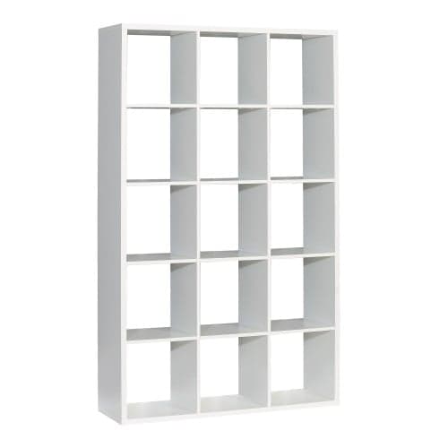 Mabon Wooden Bookcase With 15 Open Cubes In Matt White_1