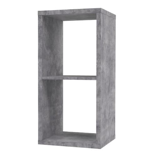 Mabon Wooden Bookcase With 1 Shelf In Concrete Effect_4