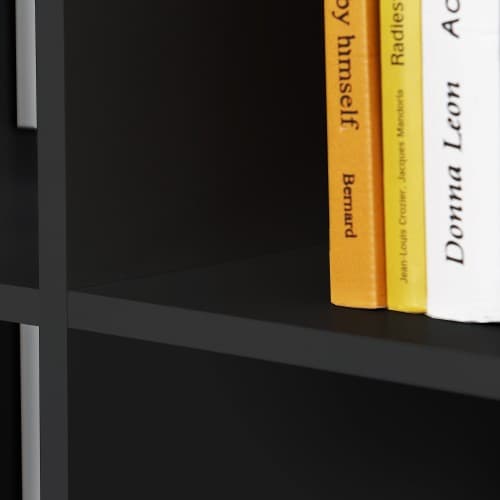 Mabon Wooden Bookcase With 3 Shelves In Matt Black_4