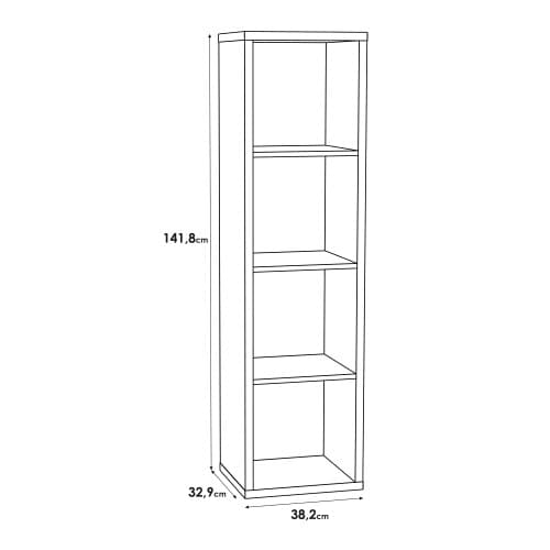 Mabon Wooden Bookcase With 3 Shelves In Matt White_4