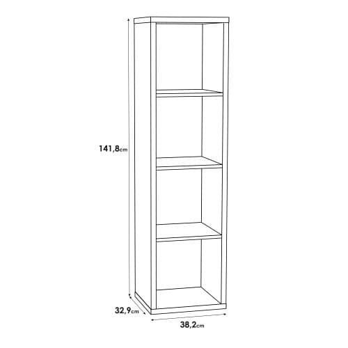 Mabon Wooden Bookcase With 3 Shelves In Sand Oak_3