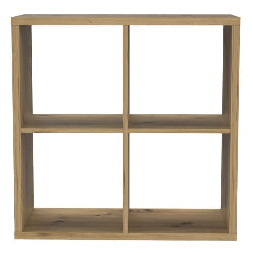 Mabon Wooden Bookcase With 4 Open Cubes In Artisan Oak_3