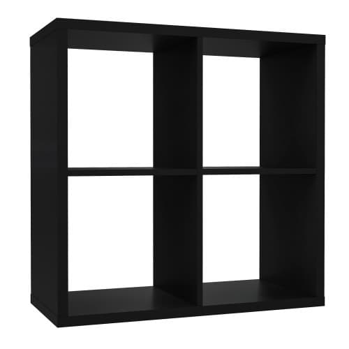 Mabon Wooden Bookcase With 4 Open Cubes In Matt Black_2