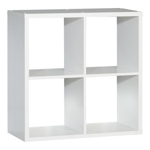 Mabon Wooden Bookcase With 4 Open Cubes In Matt White_2