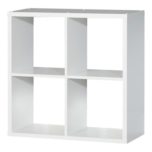 Mabon Wooden Bookcase With 4 Open Cubes In Matt White_4